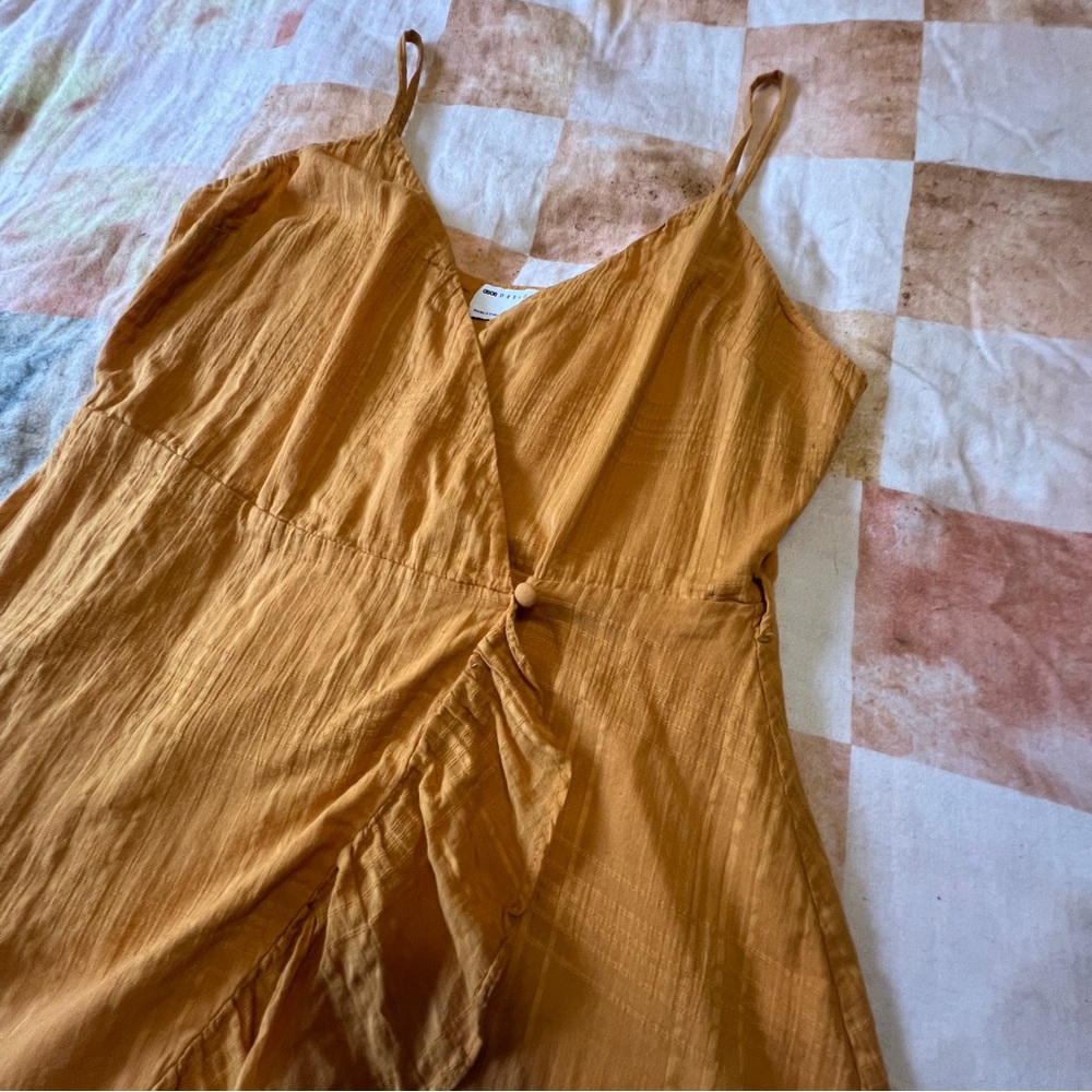 ASOS Ruffle Wrap Sundress 12 Orange - Picture 6 of 12
